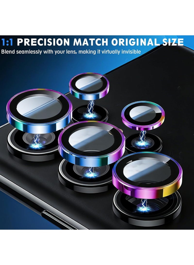 Adando for Samsung Galaxy S26 Ultra Camera Lens Protector, [Not Easy to Break] [Strong Adsorption] Optical Grade Tempered Glass + Metal Individual Ring Scratch-Resistance Camera Screen Cover (Colourful) - Image 5