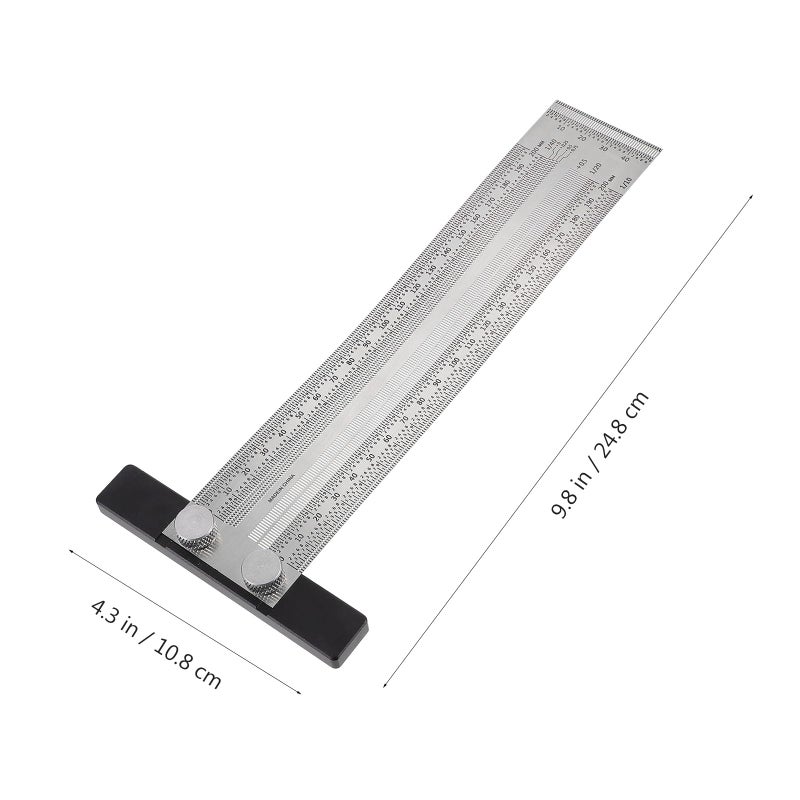 200mm Stainless Steel T Shaped Ruler Multifunctional Woodworking Marking Tool For Precision Layout - Image 3