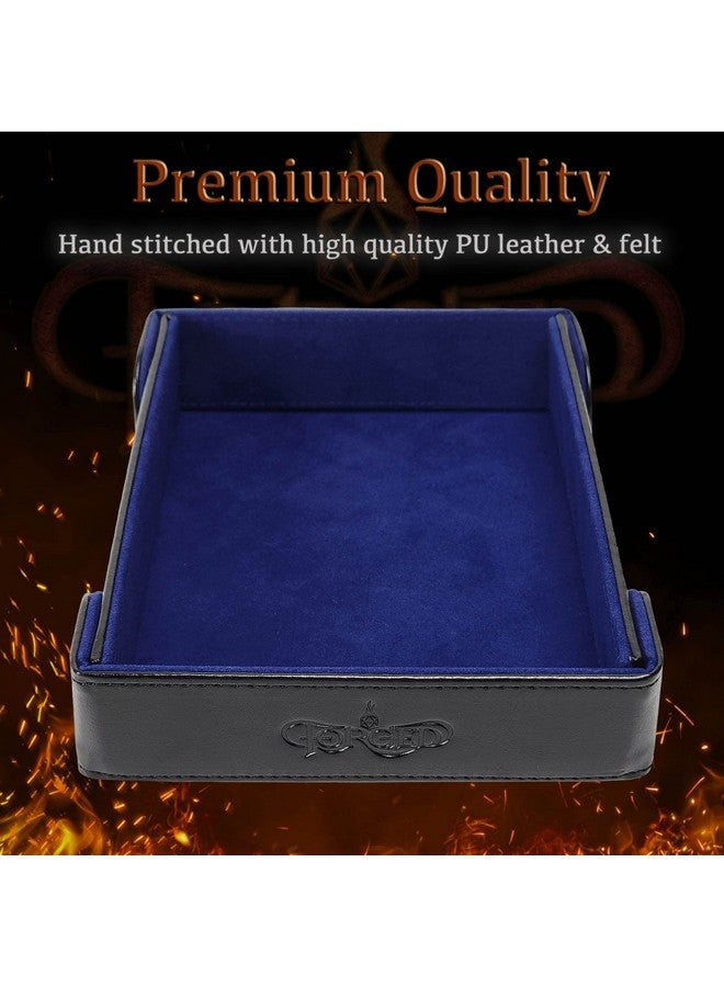 Forged Dice Co. 6 Inch Magnetic Folding Dice Tray - Portable Folding Dice Rolling Tray for use as DND Dice Tray D&D Dice Tray or Dice Game - Quiets Rolling Metal Dice and Folds Flat - Blue - Image 5