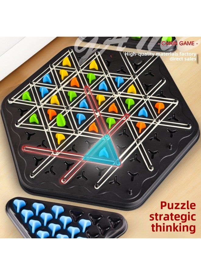 Chain Chess Table Games Parent-child Interactive Games Exercise Children's Logical Thinking Educational Toys Triangle Chess-Color:Magnetic Chess ] - Image 5