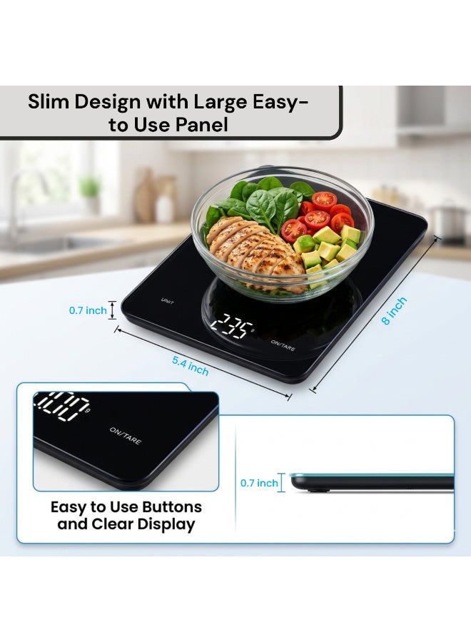 EFAHS Digital Kitchen Scale  High Precision Food Weighing Scale  LED Display  Tare Function  Multi-Unit Conversion  10kg Capacity  Black - Image 5