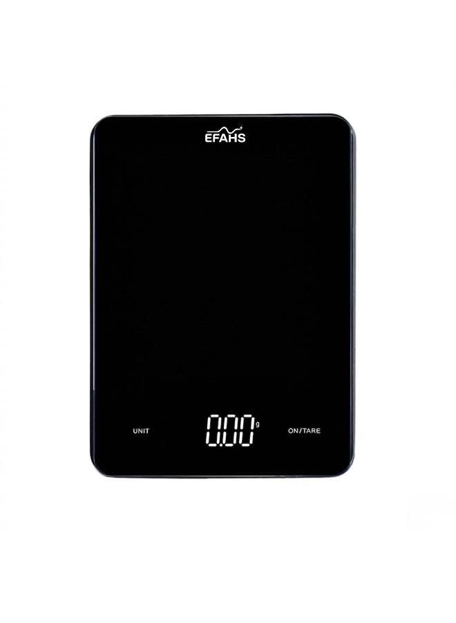 EFAHS Digital Kitchen Scale  High Precision Food Weighing Scale  LED Display  Tare Function  Multi-Unit Conversion  10kg Capacity  Black - Image 2
