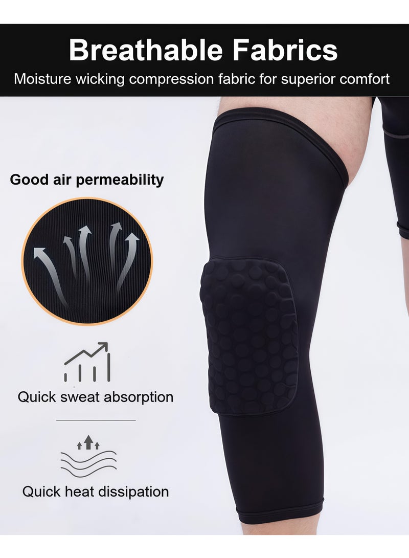 Generic Sports knee pads/thickened compression professional knee pads, basketball honeycomb knee pads, basketball knee pads, training knee injury prevention non-slip pads, suitable for basketball sports, basketball training, running, suitable for teenagers and adults (1 pair)  - Image 5