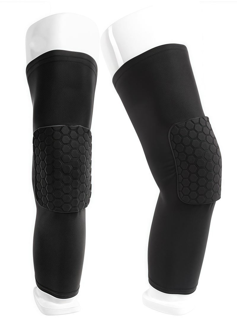 Generic Sports knee pads/thickened compression professional knee pads, basketball honeycomb knee pads, basketball knee pads, training knee injury prevention non-slip pads, suitable for basketball sports, basketball training, running, suitable for teenagers and adults (1 pair)  - Image 1