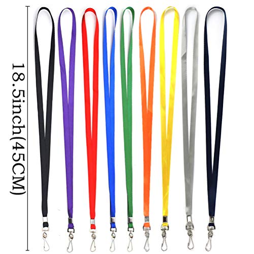 Beebel Orange Lanyards 100 Pcs Lanyard for Id Badges Flat Lanyard with Badge Clip with J-Hook (Orange) - Image 2