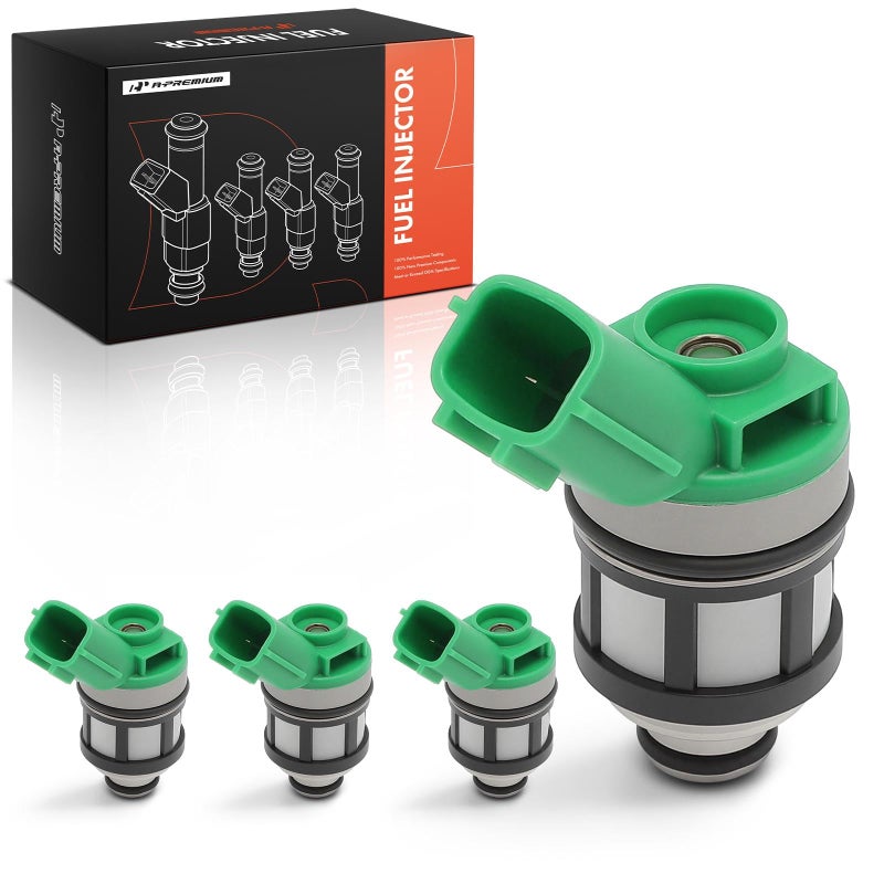 A-Premium APremium 2 Holes Fuel Injectors Set of 4 Compatible with Nissan Frontier 19982004 Xterra 20002004 Pickup 19961997 24L Replace FJ397 - Image 2