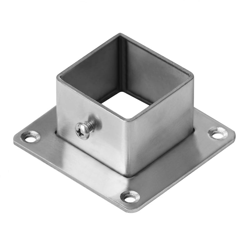 eoere 8 PCS 1-1/4" Square Newel Post Flange Base, Metal Floor Deck Rail Systems for 1-1/4" x 1-1/4" Fence or Deck Mount Post Fittings - Image 1