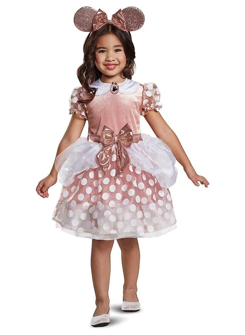 بارتي سينتر Disney Rose Gold Minnie Mouse Classic Costume for Toddlers, Dress-Up Outfit for Girls