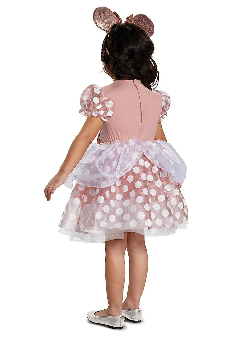 بارتي سينتر Disney Rose Gold Minnie Mouse Classic Costume for Toddlers, Dress-Up Outfit for Girls