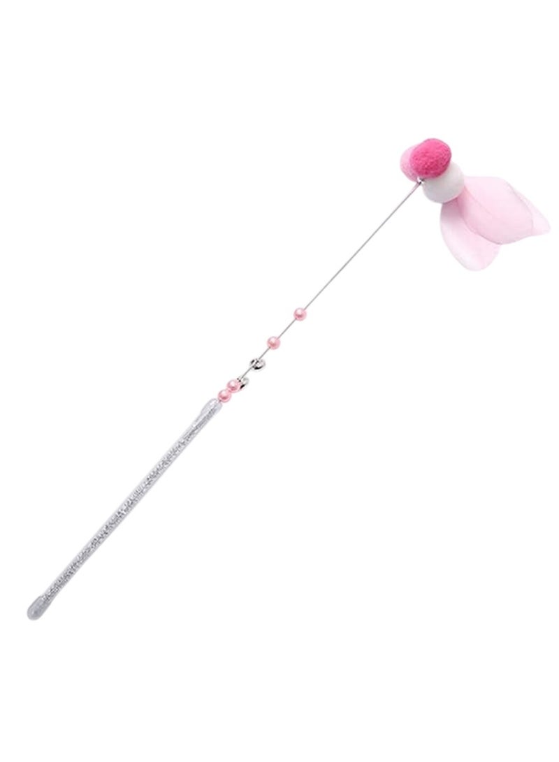 Pompom Feather Bell Interactive Cat Wand Teaser Toy