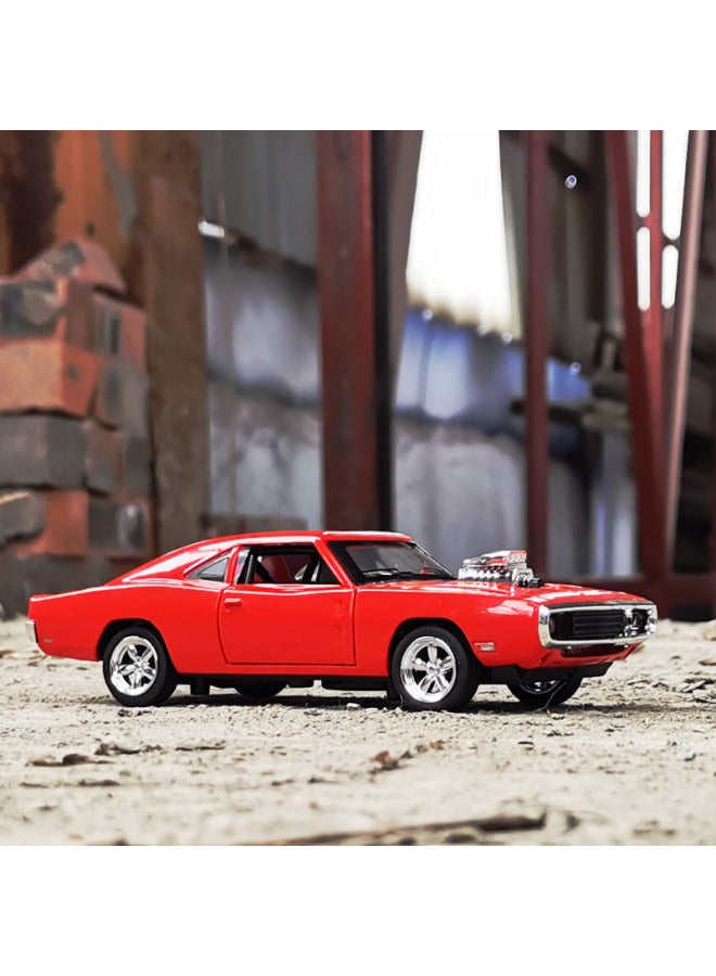 Jianyuan 1:32 Dodge Alloy Car Model Vintage Muscle Sports Car Back To Open The Door Toy Car 32011 Boxed-Color:Black  - Image 3
