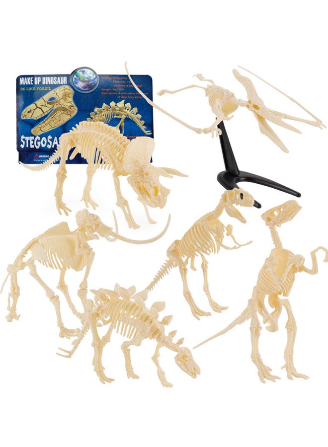 Hot Sale Simulation Archaeological Dinosaur Skeleton Digging Prehistoric Mammal Bone Luminous Model Ornament Toy-Color:ZQ7673 Special Dragon Skeleton Barrel  - Image 4