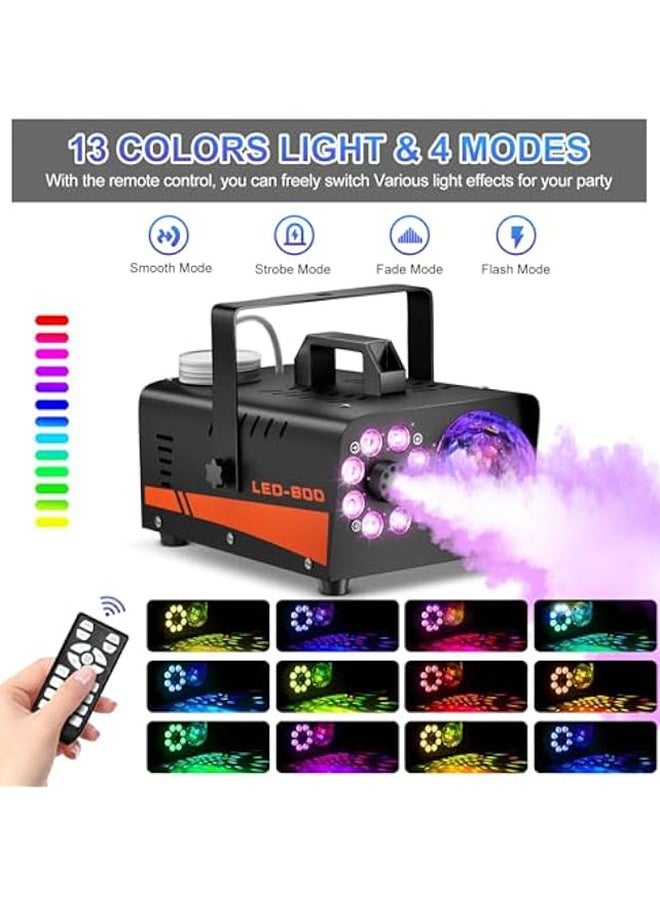 LEXIN Fog Machine with Disco Ball Lights, 600W and 3000CFM with 13 Colorful LED Lights Effect, Wireless Remote Control, Suitable for Parties, Wedding, and DJ Stage, Indoor  - Image 2