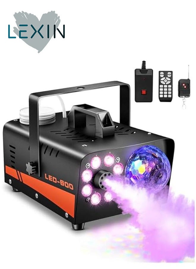 LEXIN Fog Machine with Disco Ball Lights, 600W and 3000CFM with 13 Colorful LED Lights Effect, Wireless Remote Control, Suitable for Parties, Wedding, and DJ Stage, Indoor  - Image 1