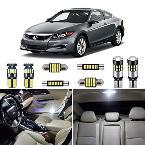 AUTOGINE مجموعة مصابيح LED داخلية بيضاء فائقة السطوع 6000K لسيارة هوندا أكورد 2003 2004 2005 2006 2007 2008 2009 2010 2011 2012 + أداة التركيب - Image 1