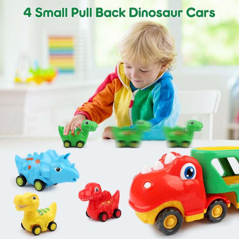 Nicmore Toddler Toys Car Dinosaur Truck for Boys: Toys for 2 3 4 5 Year Old Boy Girl | Carrier Truck Dinosaur Trucks for Kids 3-5 Toys for Age 2-3 2-4 18-24 Month Birthday Gifts for Boy - Image 4