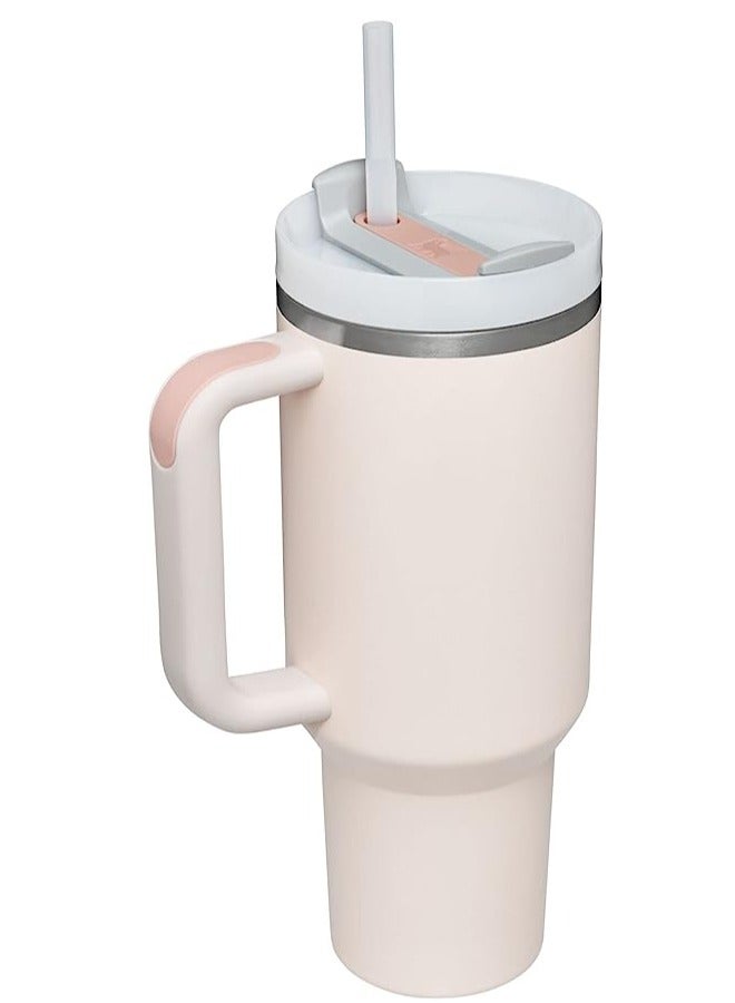 Stanley Quencher H2.0 FlowState Stainless Steel Vacuum Insulated Tumbler with Lid and Straw for Water, Iced Tea or Coffee, Smoothie More, Rose Quartz, 40 oz - Image 2