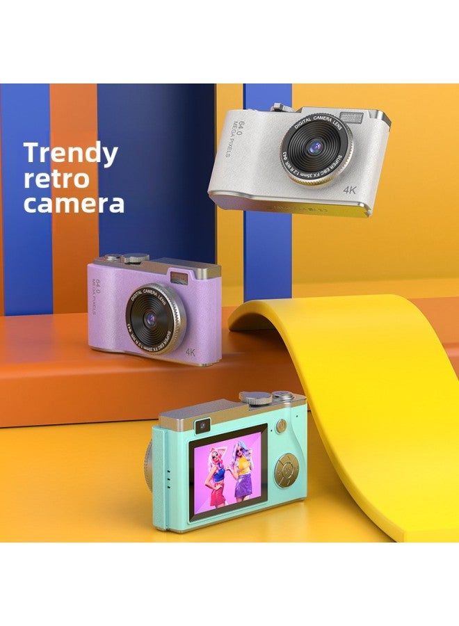Explosions Student Entry-level Digital Camera Home HD Digital Camera Children Photo Mini Camera-Color:Lk03 Purple + 128g Memory Card + Card Reader + Free Sticker + Free Adapter - Image 4
