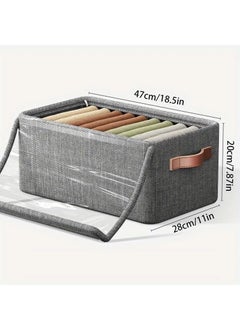 SEYROLIN SEYROLIN 26 Litre Storage Box With Lid Folding Storage Box With Handles Durable Clothes Basket For BlanketPantsJeansSweaters Spacesaving Storage Organizer  - Image 4
