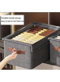 SEYROLIN SEYROLIN 26 Litre Storage Box With Lid Folding Storage Box With Handles Durable Clothes Basket For BlanketPantsJeansSweaters Spacesaving Storage Organizer  - Image 2