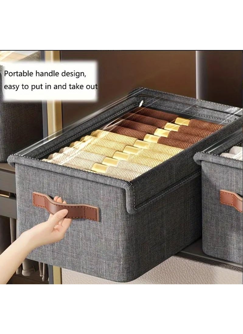 SEYROLIN - SEYROLIN 26 Litre Storage Box With Lid Folding Storage Box With Handles Durable Clothes Basket For BlanketPantsJeansSweaters Spacesaving Storage Organizer - Image 1