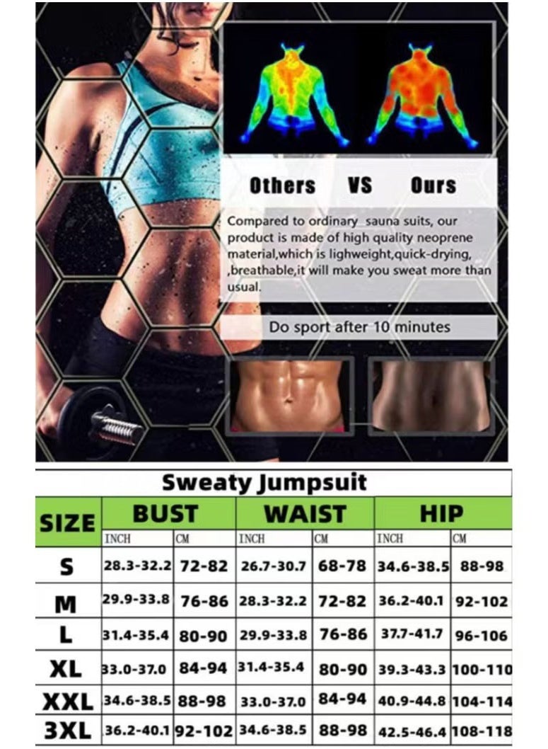 JOGAMS Women Sauna Suit Sweat Shirt Slimming Vest Hot Top Jumpsuit Shapewear - Image 2