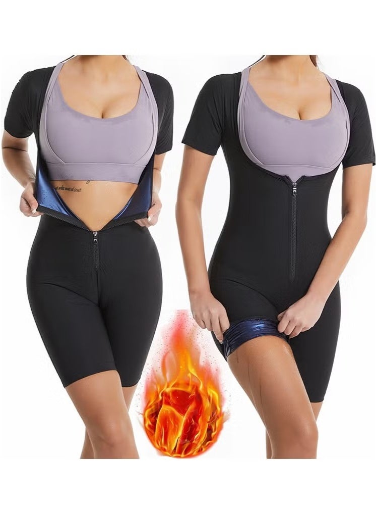 JOGAMS Women Sauna Suit Sweat Shirt Slimming Vest Hot Top Jumpsuit Shapewear - Image 1