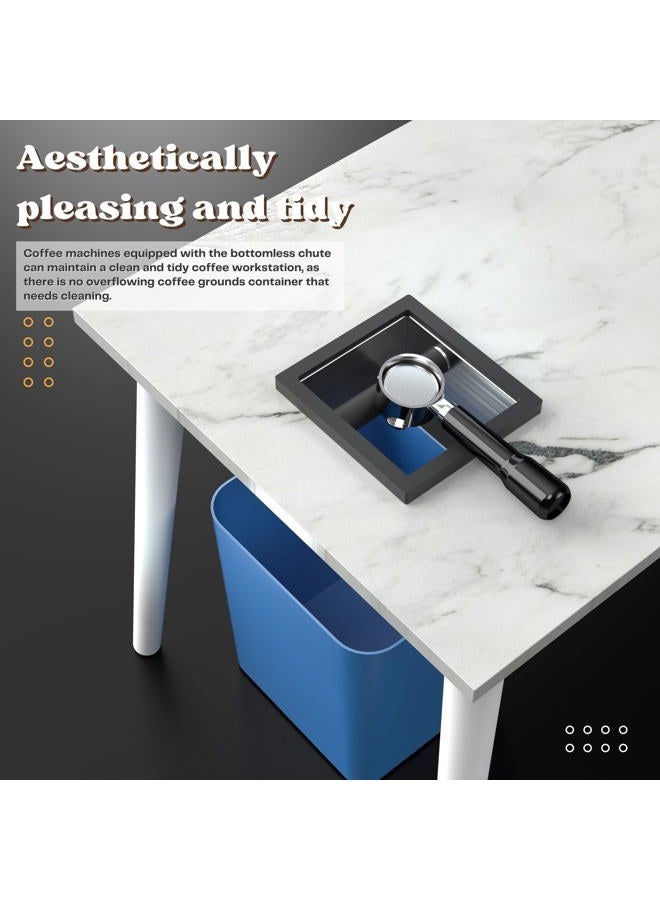 Bulipu Bottomless Coffee Knock Box, Stainless Steel Espresso Knock Box Chute for Coffee Grounds, Counter Mounted Knock Box, Open Bottom Countertop Knock Box for Commercial Coffee Shop Office Home - Image 2