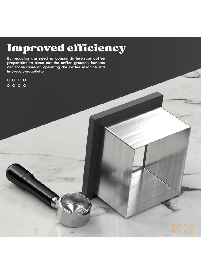 Bulipu Bottomless Coffee Knock Box, Stainless Steel Espresso Knock Box Chute for Coffee Grounds, Counter Mounted Knock Box, Open Bottom Countertop Knock Box for Commercial Coffee Shop Office Home - Image 5