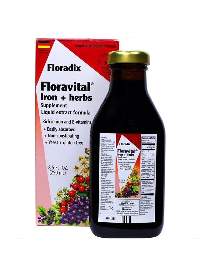 FLORA - Floravital Iron & Herbs, Gluten Free, Vegan, Liquid, by Salus, 8.5 Fl Oz - pzsku/Z487024C1474548DD5AF6Z/45/_/1689269387/d1bc7198-6105-4cd7-a4fb-e5296cb1a638