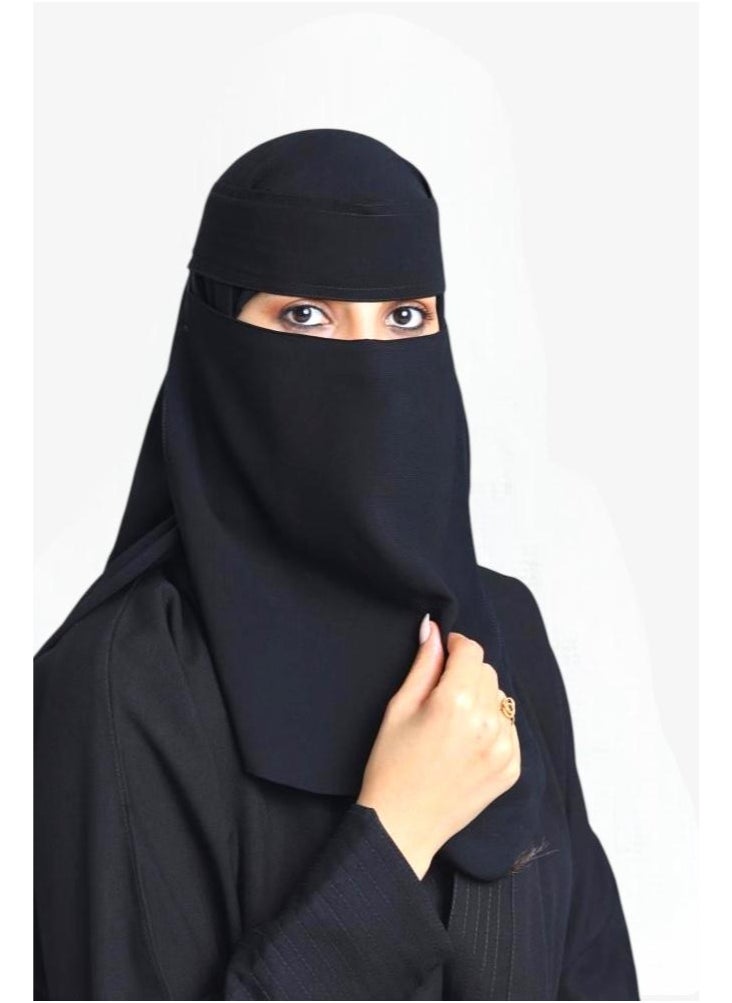2 Pack 1.5cm Long Elastic Niqab 10 Inch Reinforced - Tagless Women's Elastic Niqab Reinforced with Soft, High-Quality Fabric, Comfortable and Light on Skin, Slip-Resistant, Washable, Perfect for Everyday and Occasion Use