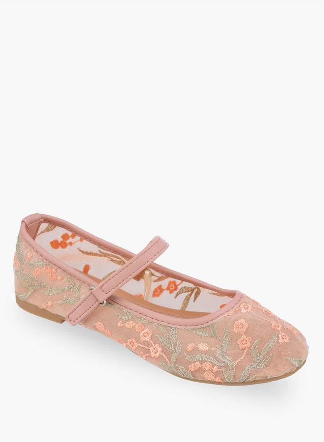 Flora Bella By Shoexpress Girls Hook & Loop Ballerina Shoes