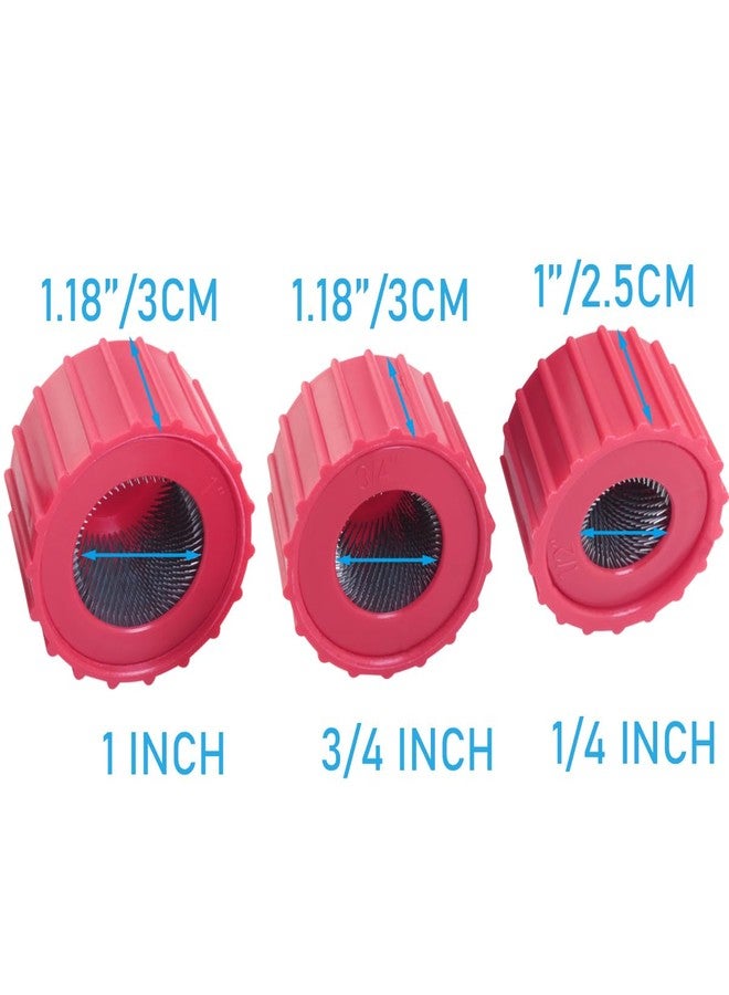 WHYHKJ 3PCS Copper Pipe Brush Plumbing Heater Cleaning Brush 1/2 3/4 1 inch Each Welding Pipe Wire Brush Deburring Copper Pipe Cleaning Brush for Metal Mechanical Steel Pipe Descaling Polishing - Image 2