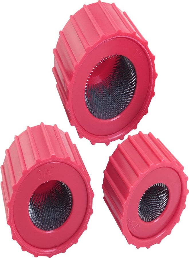 WHYHKJ 3PCS Copper Pipe Brush Plumbing Heater Cleaning Brush 1/2 3/4 1 inch Each Welding Pipe Wire Brush Deburring Copper Pipe Cleaning Brush for Metal Mechanical Steel Pipe Descaling Polishing - Image 1
