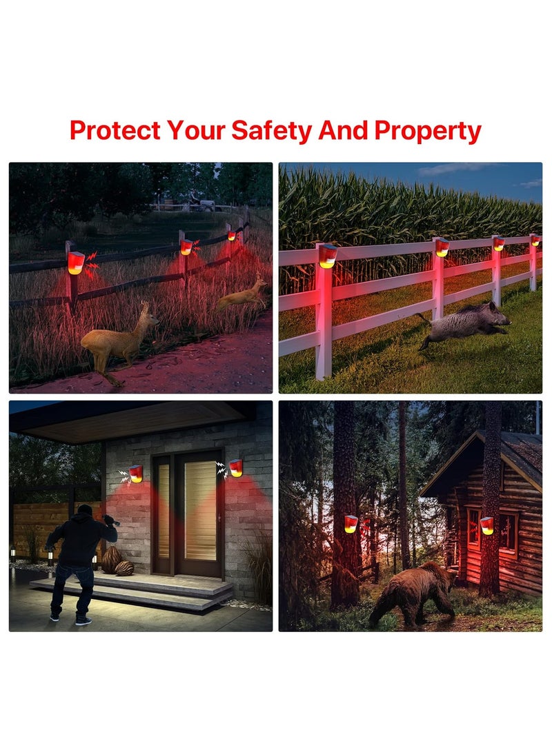 general 6 LED Solar Motion Sensor with Sound Alarm with 110 dB Warning Warning Light with Motion Sensor Waterproof - Image 3