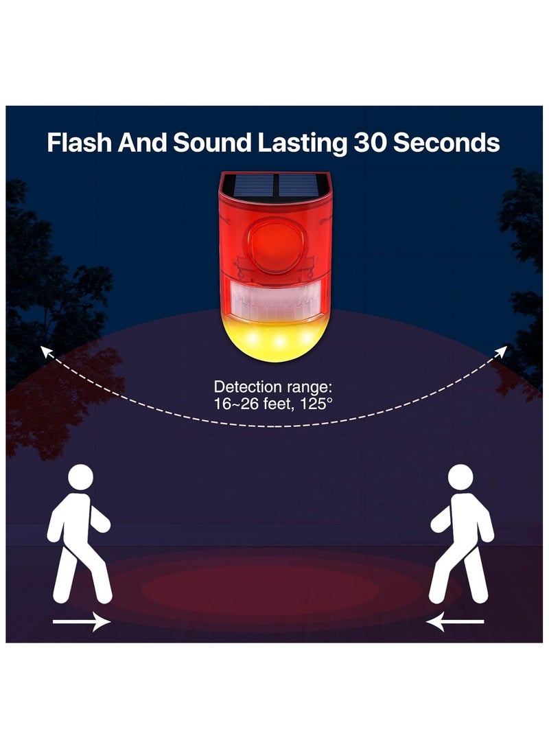 general 6 LED Solar Motion Sensor with Sound Alarm with 110 dB Warning Warning Light with Motion Sensor Waterproof - Image 5