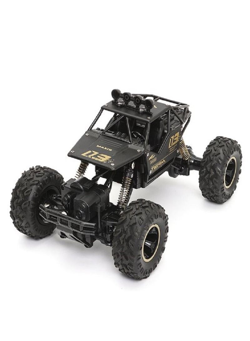 توي لاند سيارة تحكم عن بعد قابلة لإعادة الشحن بتردد 2.4 جيجاهرتز مصنوعة من سبيكة معدنية، بمقياس 1:16، مخصصة للطرق الوعرة، مزودة بنظام امتصاص الصدمات - أسود - Image 1