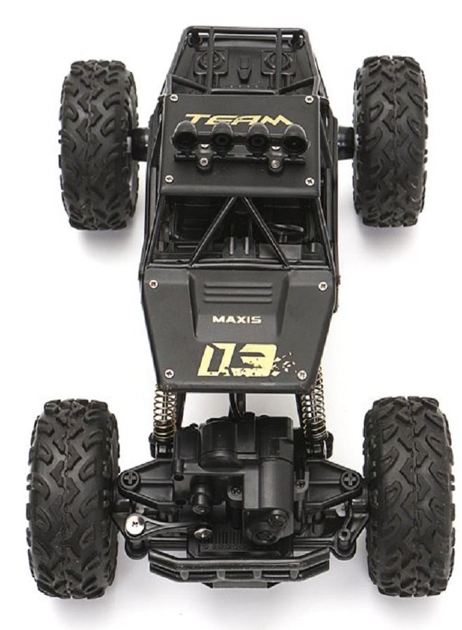 توي لاند سيارة تحكم عن بعد قابلة لإعادة الشحن بتردد 2.4 جيجاهرتز مصنوعة من سبيكة معدنية، بمقياس 1:16، مخصصة للطرق الوعرة، مزودة بنظام امتصاص الصدمات - أسود - Image 3