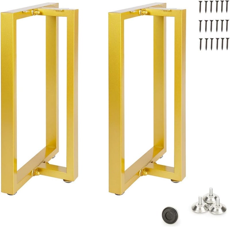 Reyox Table Legs 28 inch GoldMetal Modern Desk Legs Diamond Shape Industrial Dining Legs for Table Iron Bench Legs Chair Base Set of 2 283H 236W 2 PCSGold Colour - Image 1