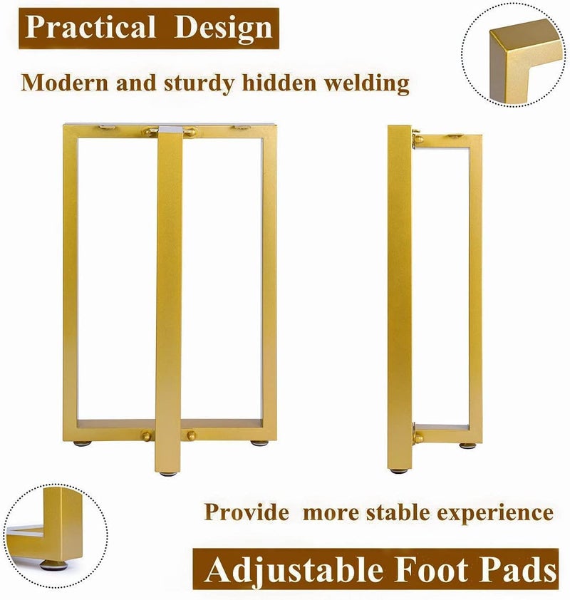 Reyox Table Legs 28 inch GoldMetal Modern Desk Legs Diamond Shape Industrial Dining Legs for Table Iron Bench Legs Chair Base Set of 2 283H 236W 2 PCSGold Colour - Image 3