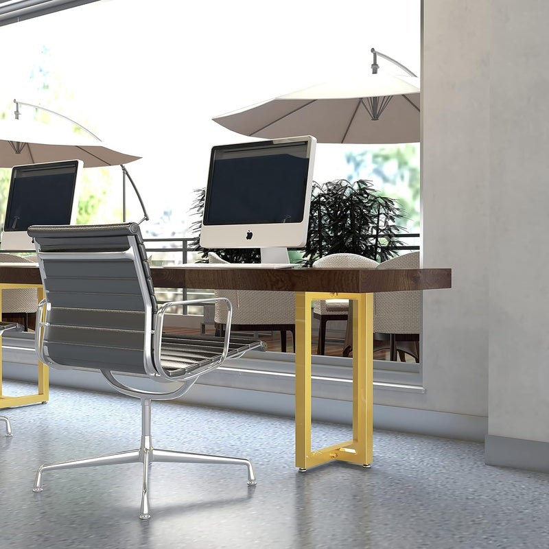 Reyox Table Legs 28 inch GoldMetal Modern Desk Legs Diamond Shape Industrial Dining Legs for Table Iron Bench Legs Chair Base Set of 2 283H 236W 2 PCSGold Colour - Image 4