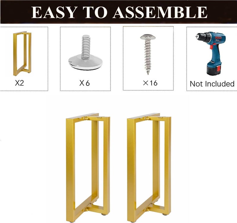 Reyox Table Legs 28 inch GoldMetal Modern Desk Legs Diamond Shape Industrial Dining Legs for Table Iron Bench Legs Chair Base Set of 2 283H 236W 2 PCSGold Colour - Image 5