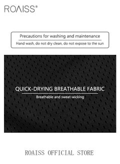 roaiss Men Functional Sports Fitness Pants Double Layer Skin Friendly Fabric Breathable Wear Resistant Quick Drying Material Training Pants Lined with Pockets  - Image 5