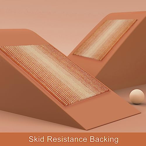 BSICPRO Bath Mat, Non Slip 20 x 32 Inches Water Absorbent Chenille Bathroom Floor Mat Machine Washable (Pumpkin Orange and Cream) - Image 4
