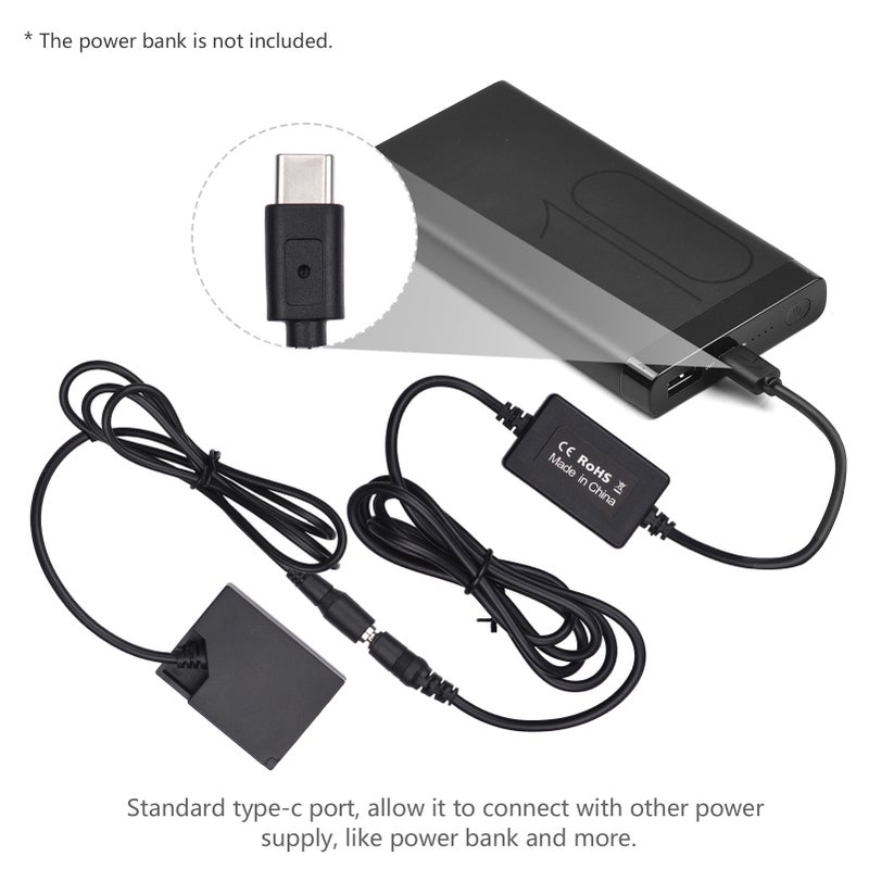 NP-W126 Dummy Battery: Black High-conversion Chip PD Fast Charging Type-C Dummy Coupler - Power Indicator 8.4V/2A Output W126 Battery for Fujifilm Long-time Photography & X-Series Cameras - Image 2