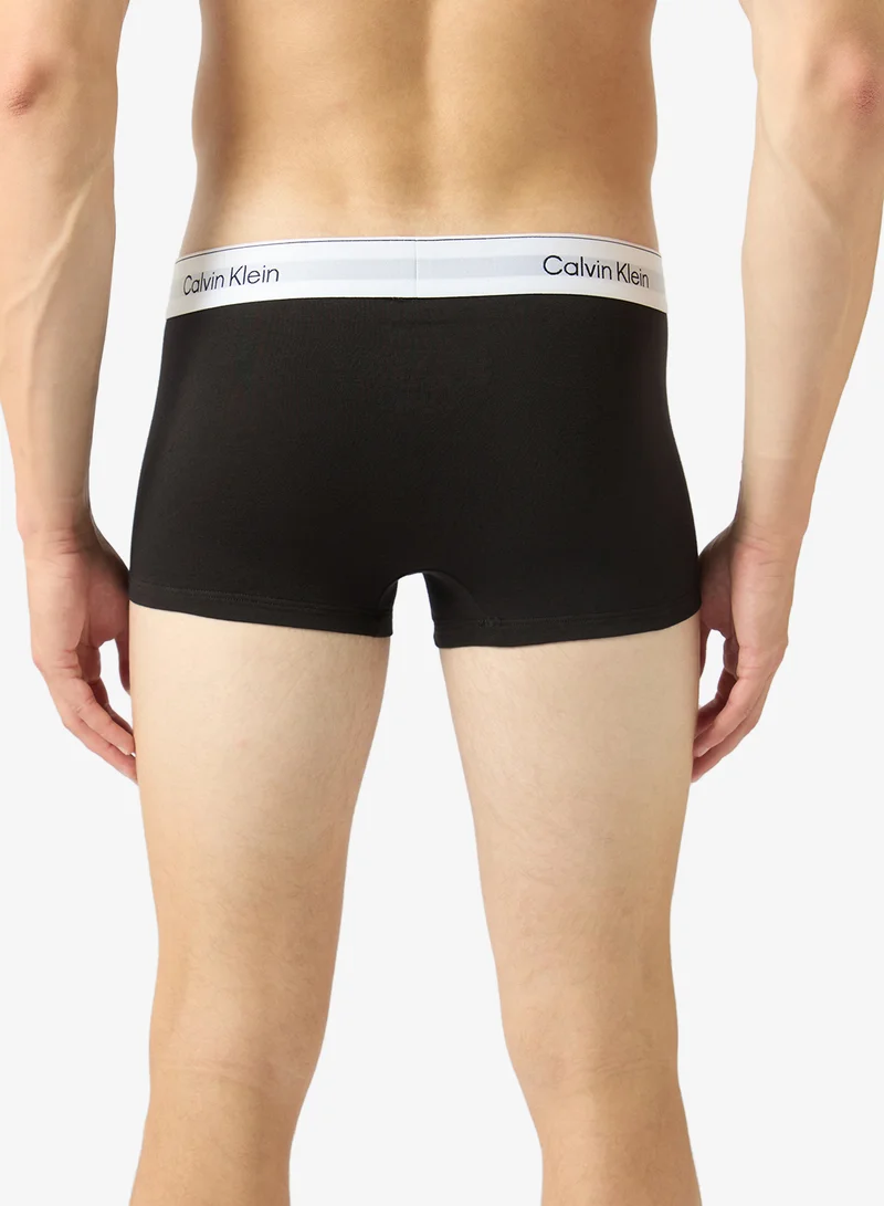 Calvin Klein Black/Black/Black 3 Pack Low Rise Trunks - Icon Cotton Stretch for Men | Best Price UAE