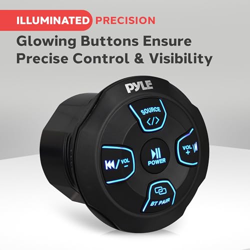 Pyle 240 Watts Bluetooth Marine Grade 6.5" 2-Way Speaker System, Amplified Full Range Stereo Sound, Flush Mount Dual Cone Dome Waterproof Universal Use, With Aux 3.5mm Input pair - Image 4