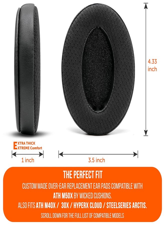 WC وسادات أذن بديلة من جل التبريد الهجين WC Freeze - متوافقة مع سماعات HyperX Cloud و Steelseries Arctis و ATH M50X و Turtle Beach Stealth وغيرها - مريحة وأكثر برودة لفترة أطول | أسود - Image 5