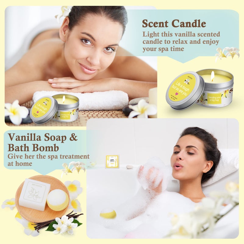 LUCOTIYA Gifts for Women, Birthday Gifts for Women Relaxing Spa Gifts Baskets for Women Warm Vanilla Bath and Body Gifts Set Self Care Gifts for Women for Friends,Her,Bestie,Mom,Wife Christmas Gifts - Image 4