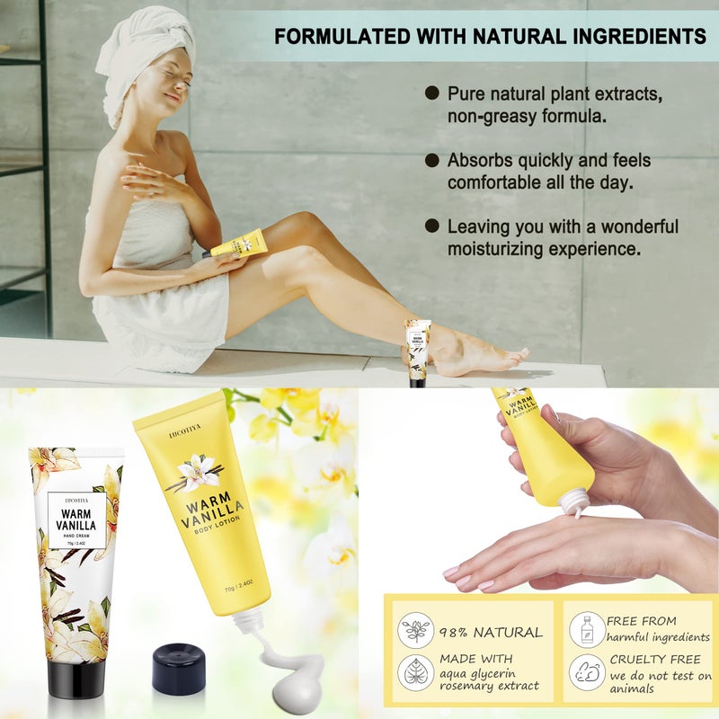 LUCOTIYA Gifts for Women, Birthday Gifts for Women Relaxing Spa Gifts Baskets for Women Warm Vanilla Bath and Body Gifts Set Self Care Gifts for Women for Friends,Her,Bestie,Mom,Wife Christmas Gifts - Image 3